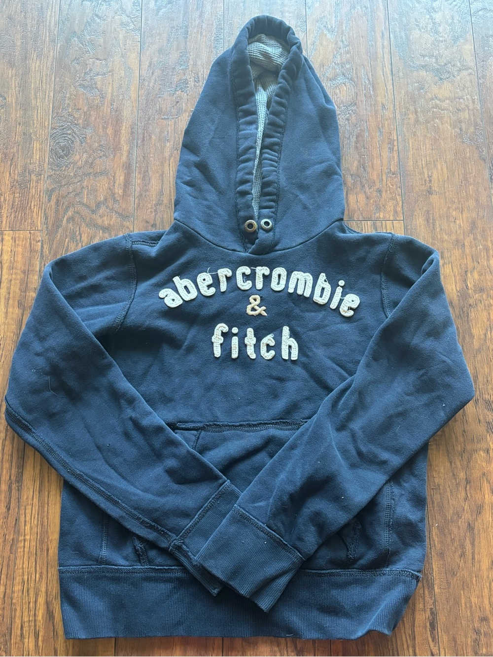 Vintage Abercrombie & Fitch Kids Navy Hooded Sweatshirt